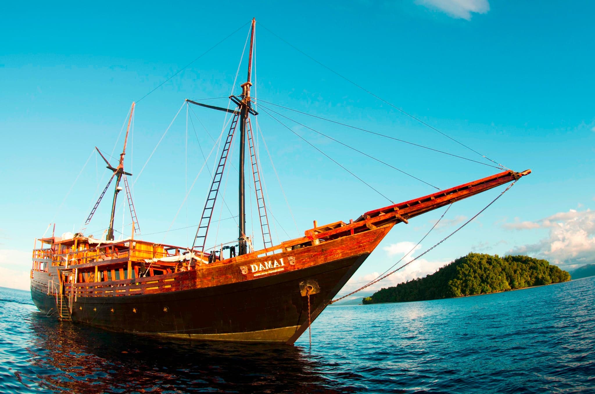 Damai I sets the standard for boutique Indonesian diving. With only 12 guests onboard, it offers extended itineraries through Raja Ampat and Komodo with maximum flexibility