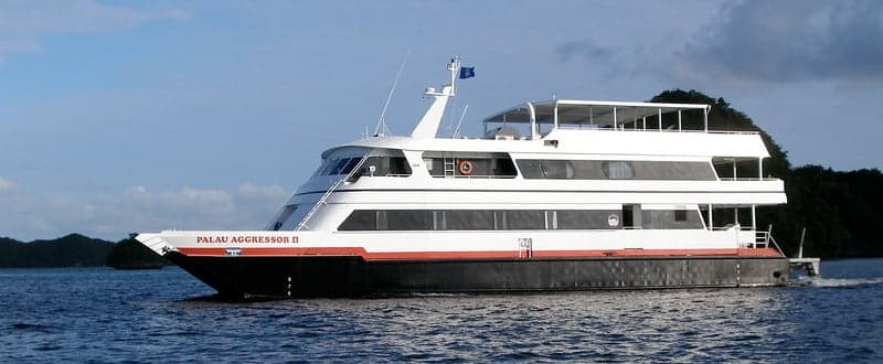 Palau Aggressor II offers week-long diving adventures through Palau’s channels and reefs. Mantas, bumphead parrotfish, and WWII wrecks fill a packed dive schedule