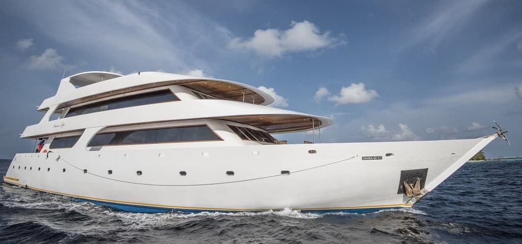 Known for its spacious layout, Princess Rani navigates the central atolls of the Maldives, providing encounters with manta rays, whale sharks, and vibrant coral gardens