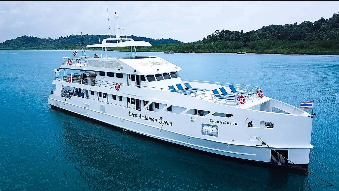 With routes to Richelieu Rock and Koh Bon, Deep Andaman Queen delivers top-tier Andaman Sea diving in spacious, well-equipped comfort