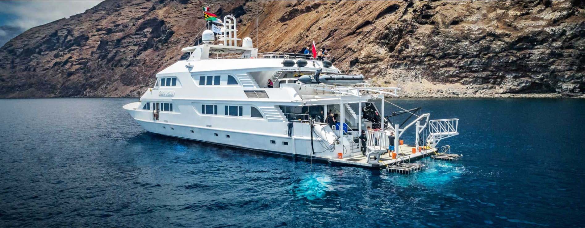 Nautilus Belle Amie brings divers up close to Socorro’s stars—giant mantas, dolphins, and sharks—on a large, stable platform ideal for remote Pacific adventures