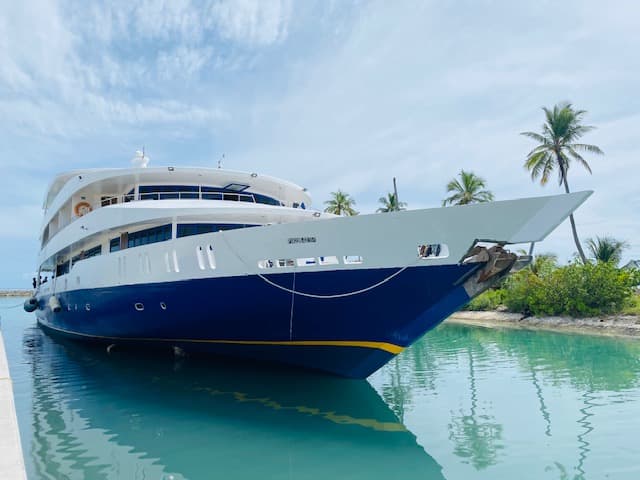 Soleil 2 explores the Maldives' classic dive sites like Maaya Thila and Fish Head, with reef sharks, mantas, and soft coral gardens stealing the show on every dive