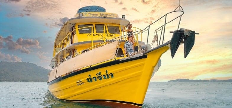 Marco Polo ventures into Thailand’s southern Andaman Sea, covering dive sites around Koh Haa and Hin Daeng. Great for both reef cruising and pelagic spotting