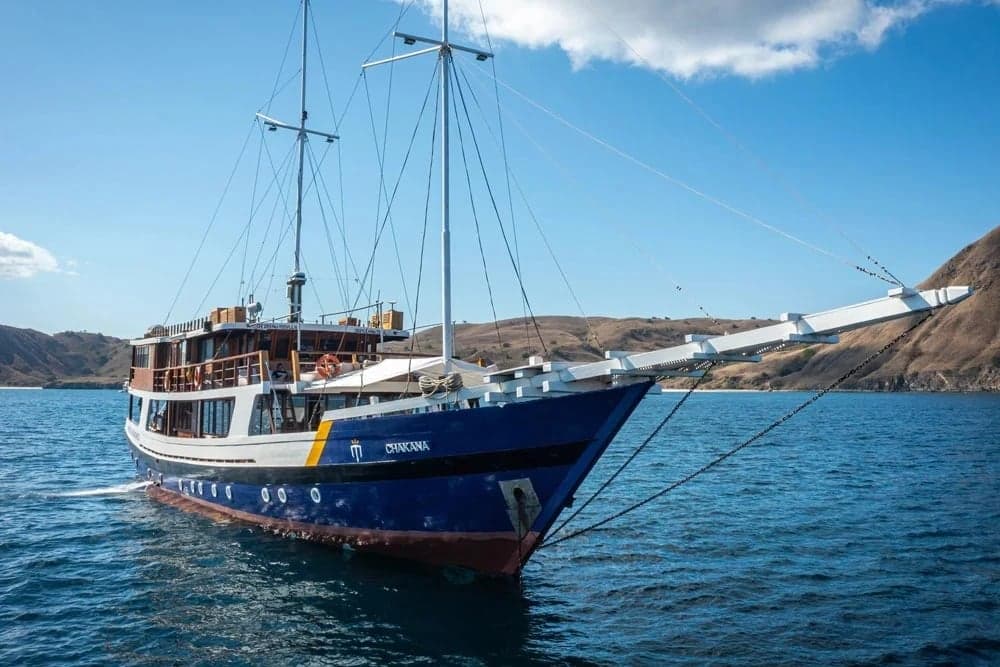 Indo Master liveaboard journeys through Raja Ampat and the Banda Sea, reaching dive sites like Misool and The Passage, known for wobbegongs, manta rays, and dense macro life