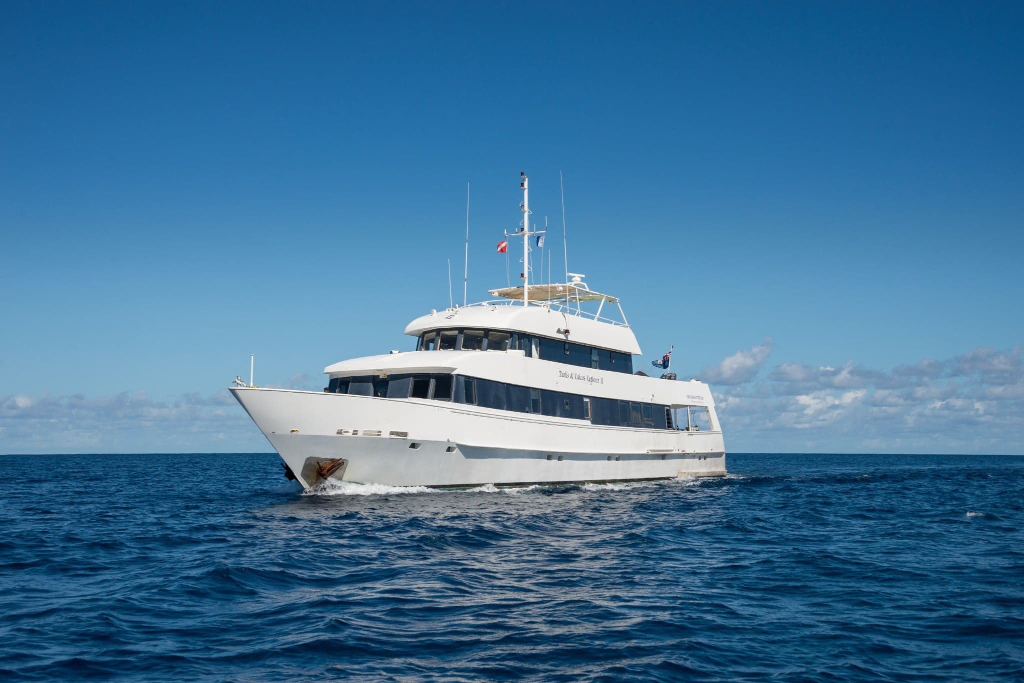 This Explorer Ventures yacht splits time between Grand Turk and Silver Bank, offering wall dives and seasonal humpback whale encounters in one itinerary