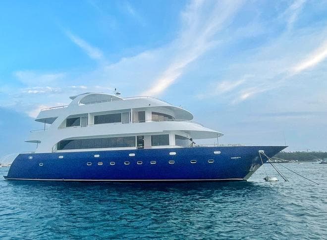 Maldives Legend Sea Pleasure liveaboard is a 30m yacht built for Maldives diving and leisure cruises. With 10 cabins, spacious decks, and modern interiors, it hosts up to 20 guests across four comfortable levels