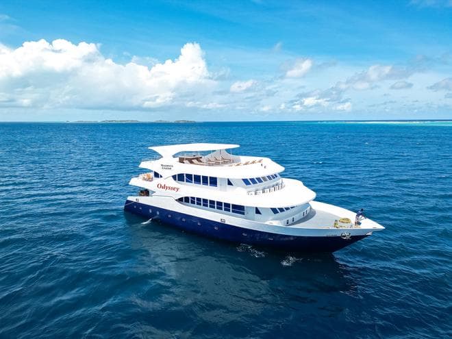 The MV Maldives Legend Odyssey liveaboard is a 30-metre expedition yacht built in 2022, designed to offer a comfortable and well-equipped platform for diving and cruising across the Maldiv...
