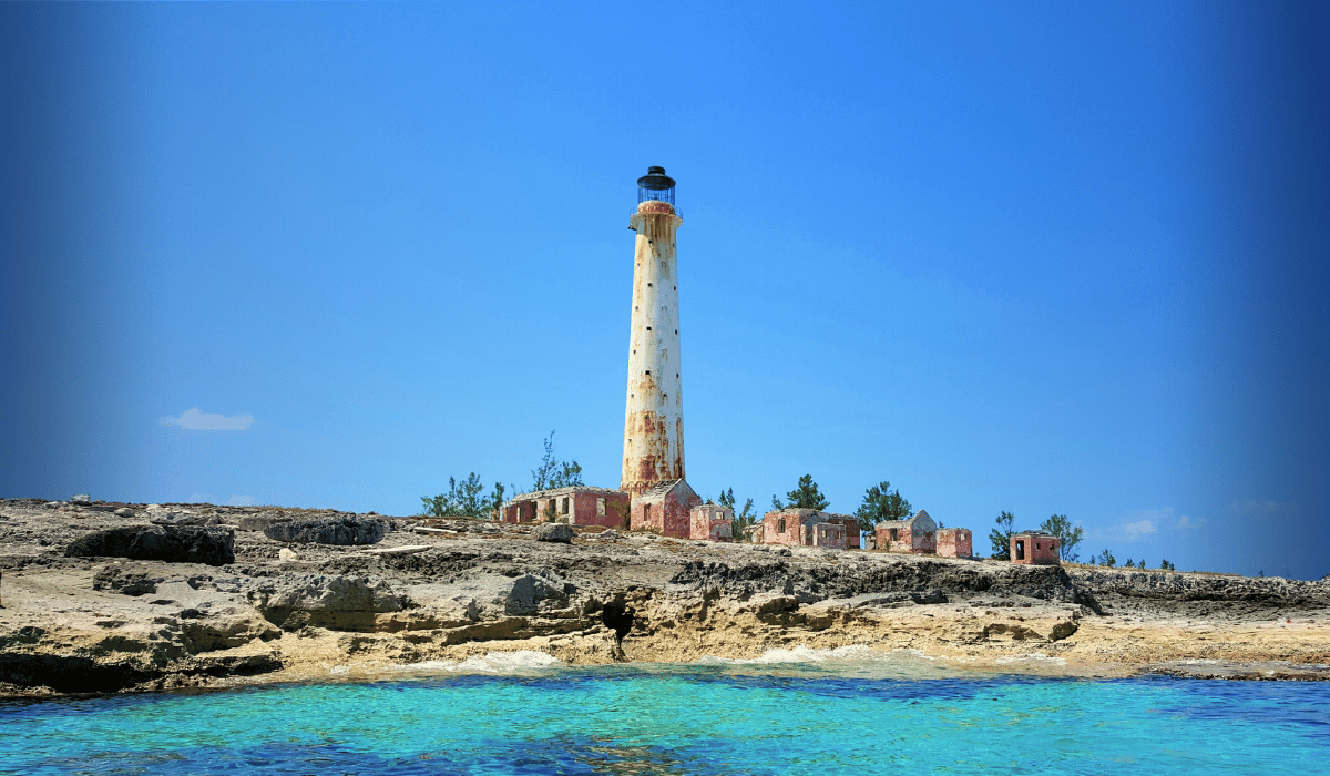 The Lighthouse at Great Isaac is about 18 nautical miles NNE of Bimini in the Bahamas