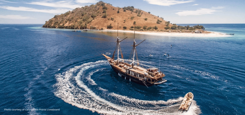 Indonesia liveaboard boat cruising near Komodo