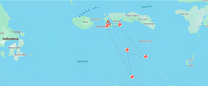 DUNE Aurora Banda Sea itinerary map