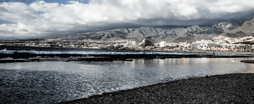 Popular Canarian resort Playa de Las Americas, Tenerife, Spain