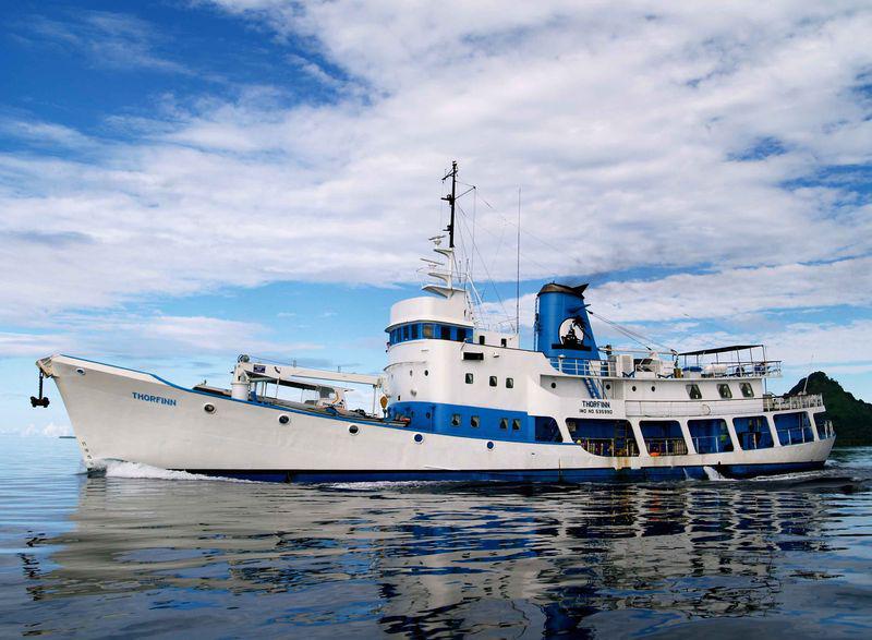 Moored above the wrecks of Truk Lagoon, Thorfinn offers an unmatched base for exploring WWII shipwrecks. Multiple tenders allow flexible, small-group diving