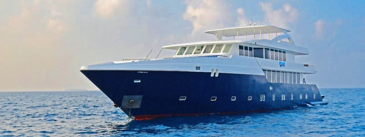 Blue provides Japanese-hosted trips through the Maldives, with dive sites featuring nurse sharks, macro critters, and vibrant coral gardens