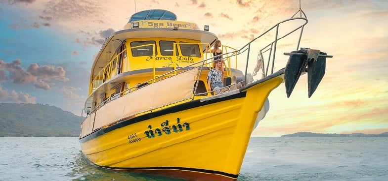 Marco Polo ventures into Thailand’s southern Andaman Sea, covering dive sites around Koh Haa and Hin Daeng. Great for both reef cruising and pelagic spotting