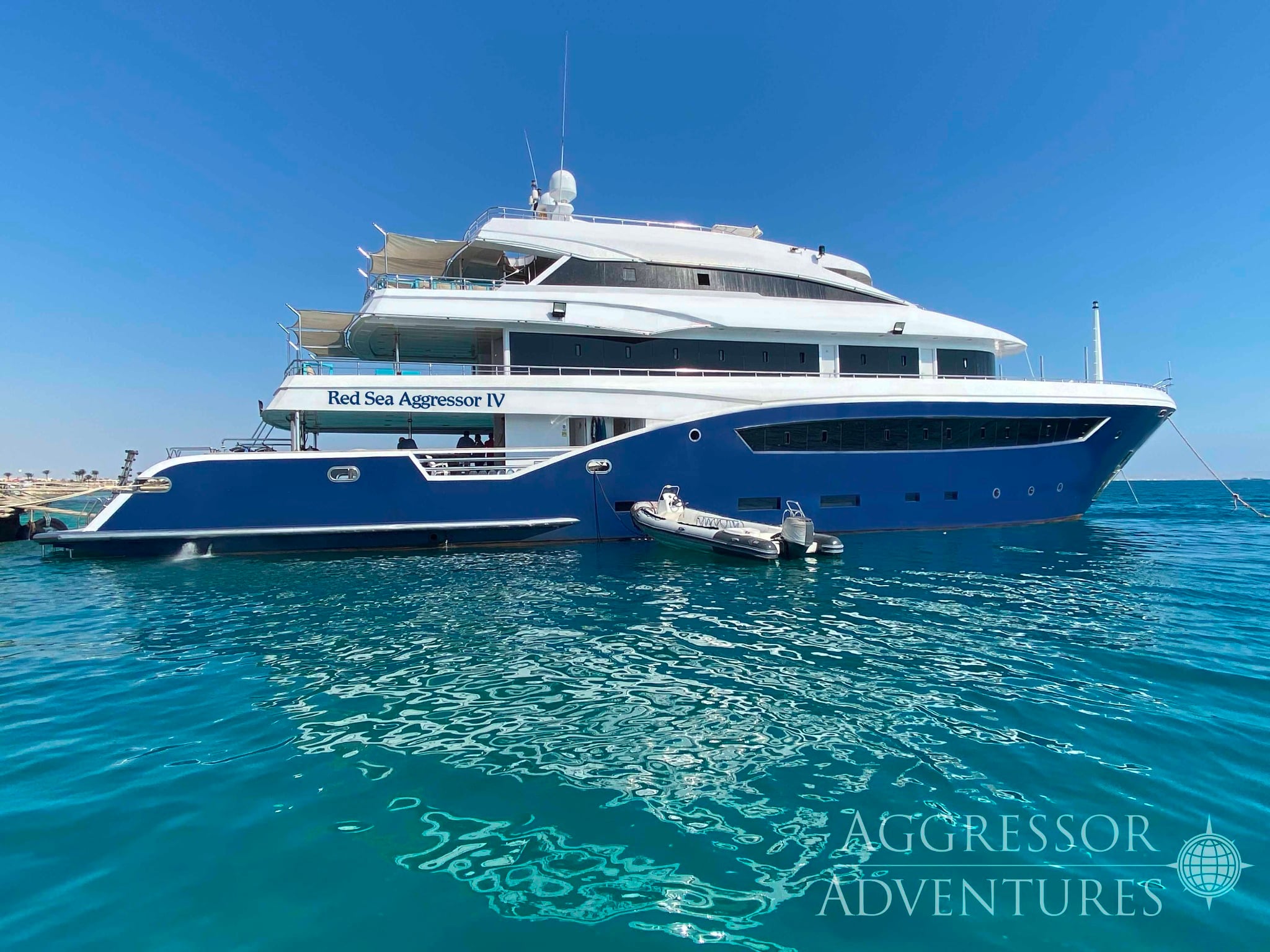 The Red Sea Aggressor IV is built for serious exploration, diving legendary sites such as the Thistlegorm wreck and Daedalus Reef, where hammerhead sharks and oceanic whitetips are often spotted