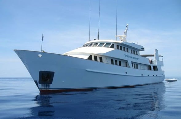 Spirit of Freedom combines long-range expeditions with luxury service. Itineraries cover Ribbon Reefs and Osprey Reef, where divers can expect walls, sharks, and crystal-blue drop-offs