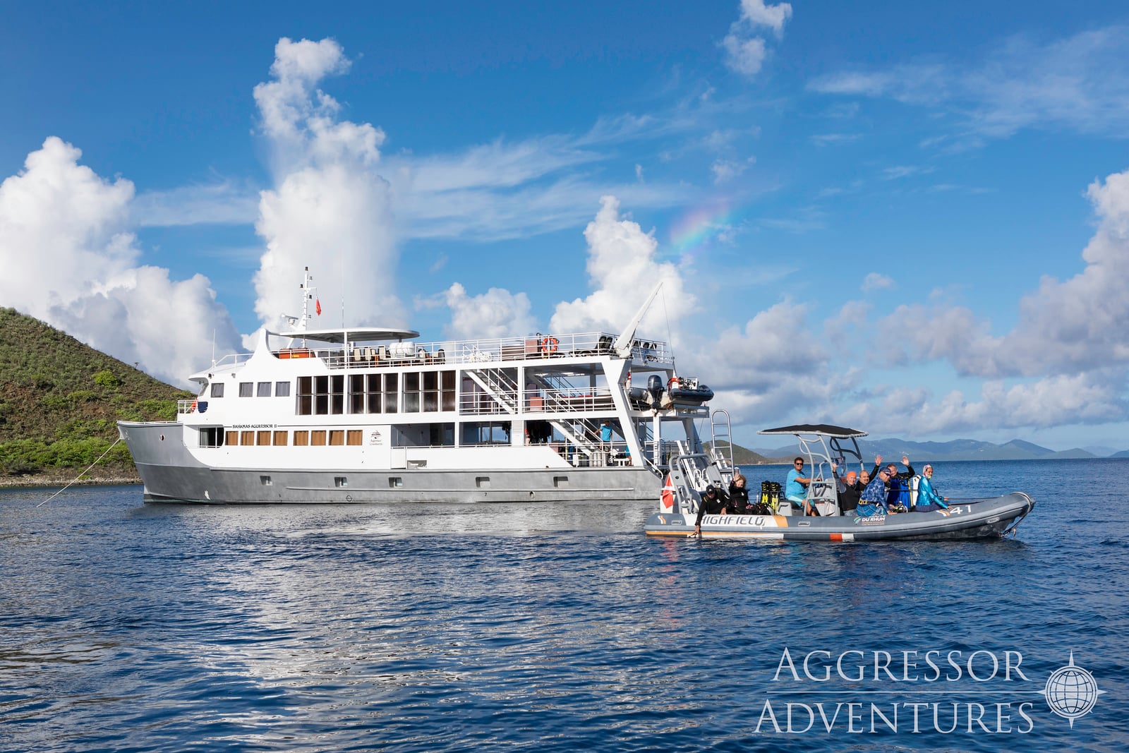 Bahamas Aggressor II liveaboard cruises Exuma Cays and Eleuthera. Dive with Caribbean reef sharks, nurse sharks, and explore colorful coral reefs while enjoying spacious accommodations.