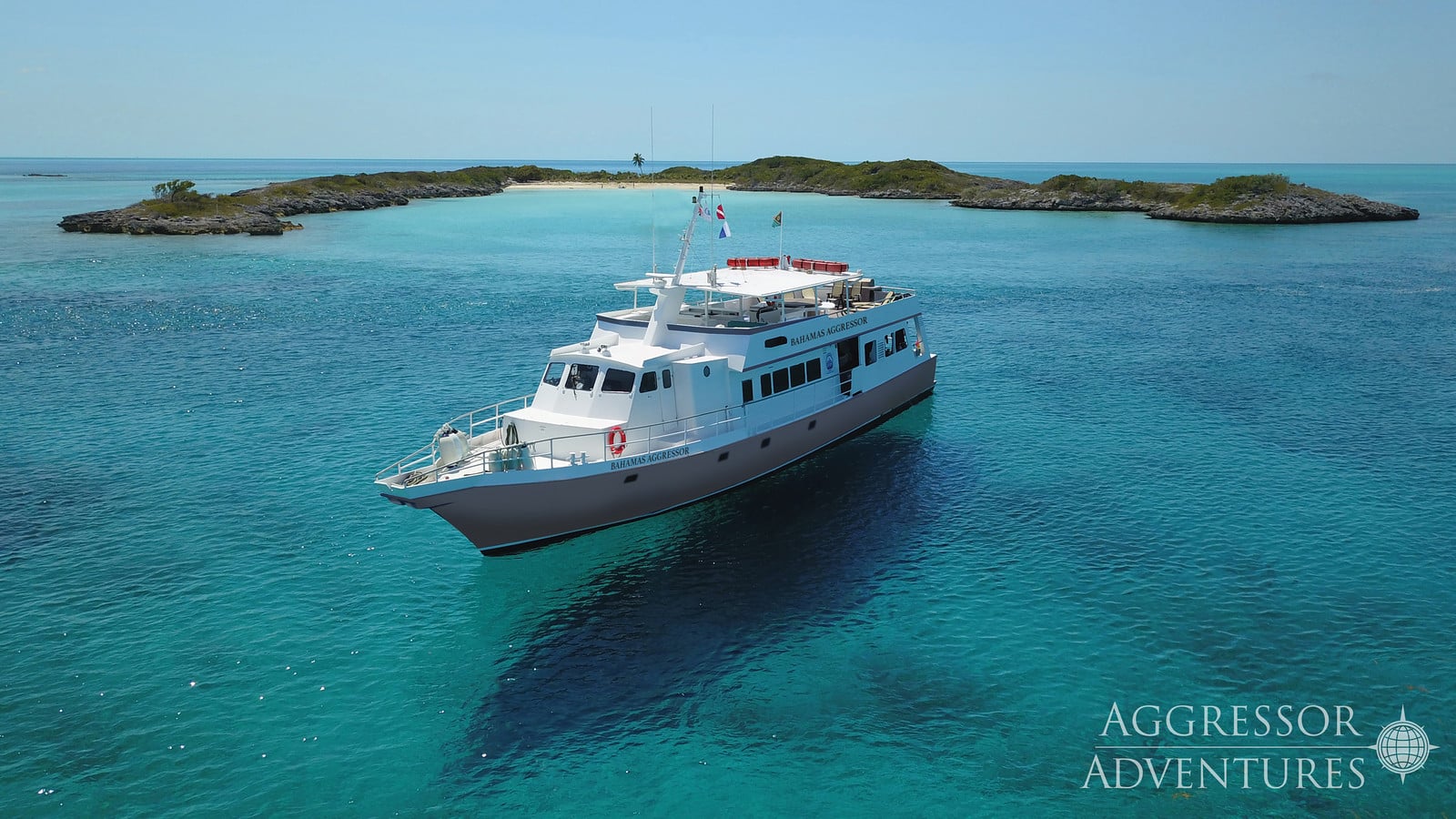 Bahamas Aggressor journeys through the Exuma Cays and Eleuthera. Shark dives, blue holes, and colorful coral gardens make it a standout for warm-water adventurers