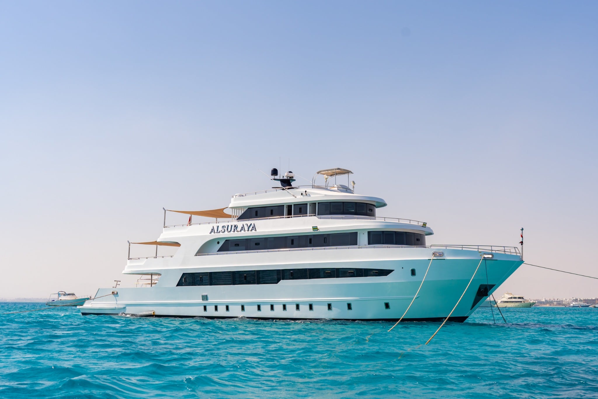 Explore Egypt’s iconic wrecks and vibrant reefs aboard the 37m Alsuraya liveaboard. Built in 2024, this steel motor yacht offers dive cruises across the Red Sea with space for 24 guests, multiple decks, and speeds up to 16 knots