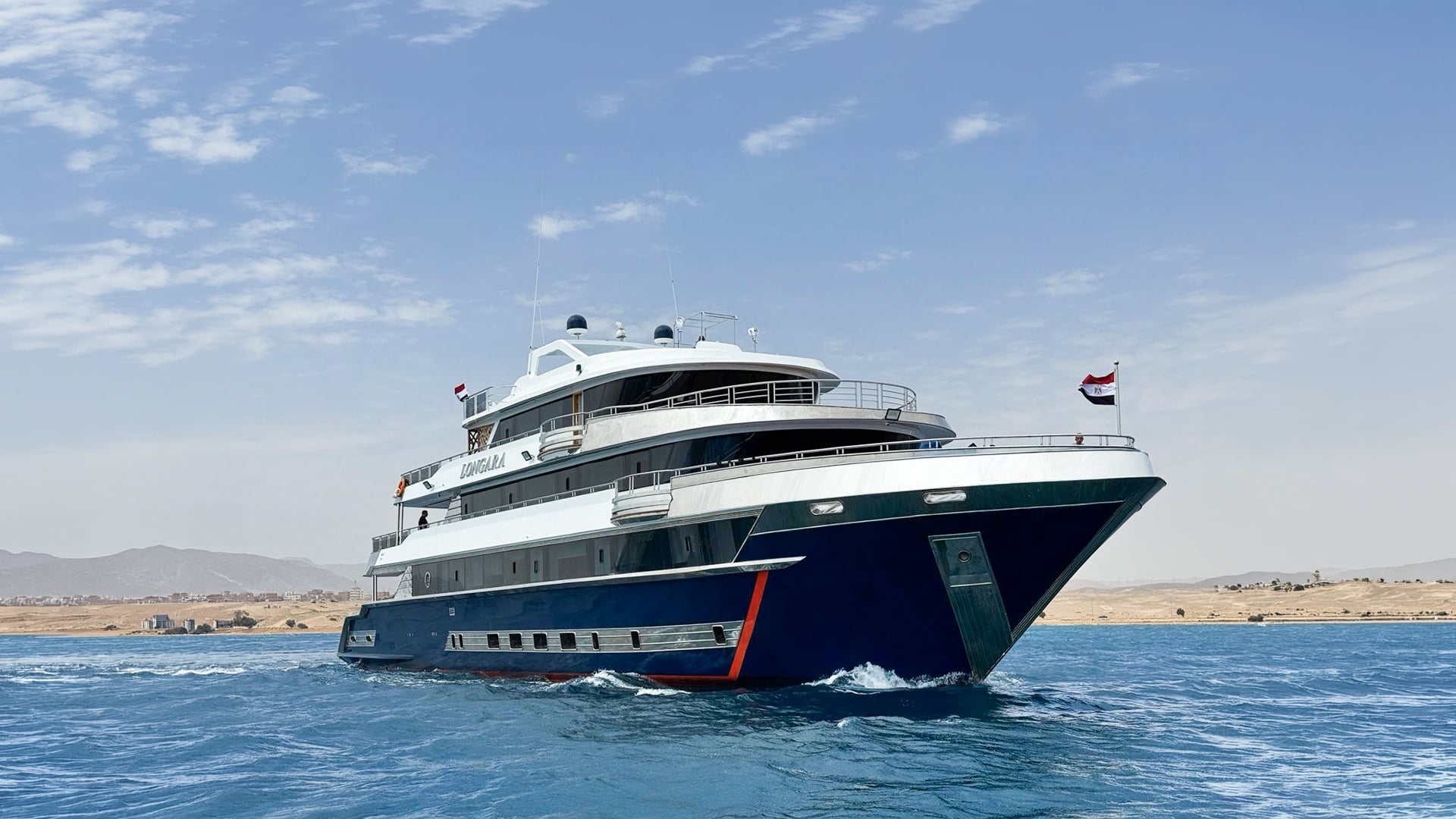 Dune Longara liveaboard Egypt offers Red Sea diving and cruising with 30 guests, air-conditioned cabins, a Jacuzzi, and varied cuisine. Explore Egypt dive destinations in comfort aboard this spacious yacht